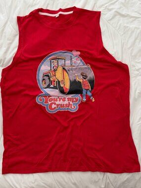 You're my Crush Cartoon Vintage Style Cut Off Hipster Hip Artsy Funny Tank Top